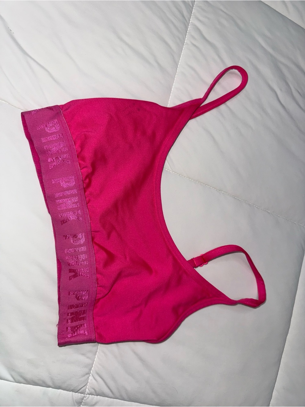 Victoria's Secret Hot Pink Logo Band Bralette